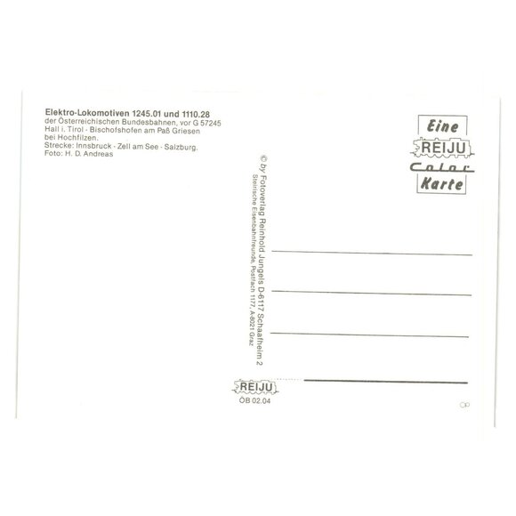 Vintage Austria Postcard Elektro Lokomotiven 1245.01 1110.28 REIJU Train Engine - Picture 2 of 2